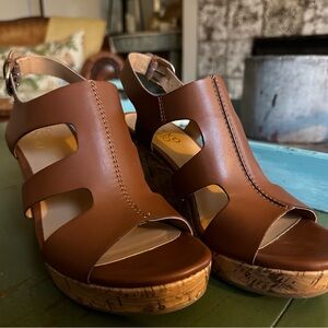 Franco Sarto Leather Sandal Wedges